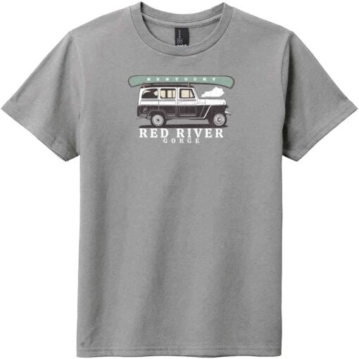 Red River Gorge Kentucky Youth T-Shirt Gray Frost - US Custom Tees