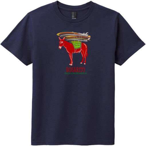 Rosarito Baja Vintage Surf Youth T-Shirt New Navy - US Custom Tees