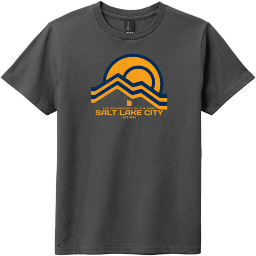Salt Lake City Crossroads Of The West Youth T-Shirt Charcoal - US Custom Tees