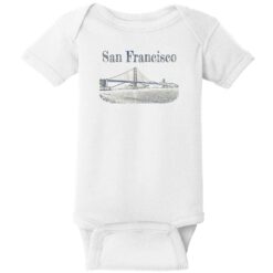 San Francisco Golden Gate Bridge Vintage Baby One Piece White - US Custom Tees