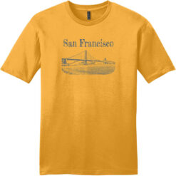 San Francisco Golden Gate Bridge Vintage T-Shirt Gold - US Custom Tees