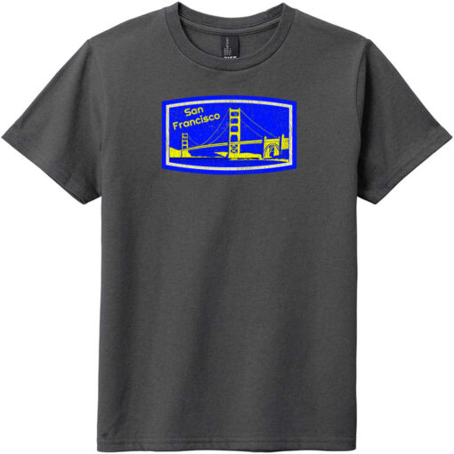 San Francisco Golden Gate Bridge Youth T-Shirt Charcoal - US Custom Tees