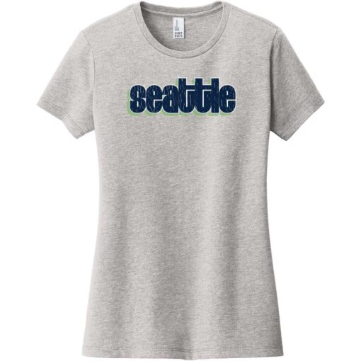 Seattle Retro Letters Women's T-Shirt Light Heather Gray - US Custom Tees