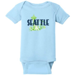 Seattle Skyline Baby One Piece Light Blue - US Custom Tees
