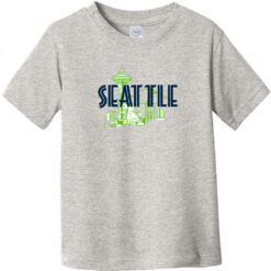 Seattle Skyline Toddler T-Shirt Heather Gray - US Custom Tees