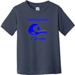 Sebastian Florida Surfing Toddler T-Shirt Navy Blue - US Custom Tees