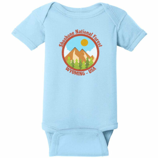 Shoshone National Forest Wyoming Baby One Piece Light Blue - US Custom Tees