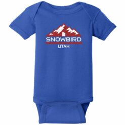Snowbird Utah Mountain Baby One Piece Royal - US Custom Tees