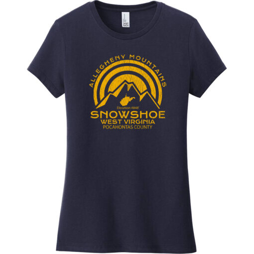 Snowshoe West Virginia Mountain Women's T-Shirt New Navy - US Custom Tees