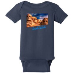 South Dakota Mount Rushmore Baby One Piece Navy - US Custom Tees