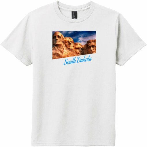 South Dakota Mount Rushmore Youth T-Shirt White - US Custom Tees