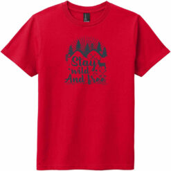 Stay Wild And Free Outdoors Youth T-Shirt Classic Red - US Custom Tees