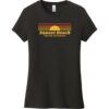 Sunset Beach North Carolina Retro Women's T-Shirt Black - US Custom Tees