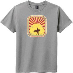 Surfer In The Retro Sunset  Youth T-Shirt Gray Frost - US Custom Tees