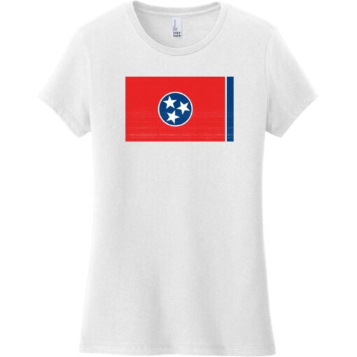 Tennessee State Flag Vintage Women's T-Shirt White - US Custom Tees