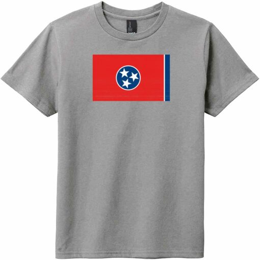 Tennessee State Flag Vintage Youth T-Shirt Gray Frost - US Custom Tees