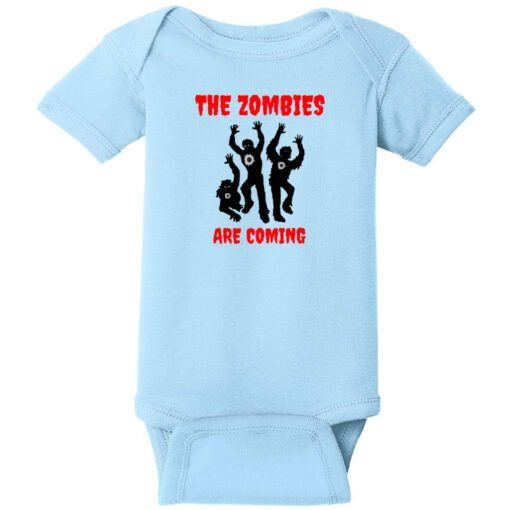 The Zombies Are Coming Baby One Piece Light Blue - US Custom Tees