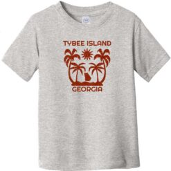 Tybee Island Georgia Palm Tree Toddler T-Shirt Heather Gray - US Custom Tees