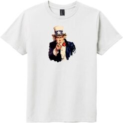 Uncle Sam Youth T-Shirt White - US Custom Tees