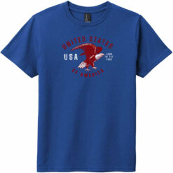 United States Eagle Land of Free Youth T-Shirt Deep Royal - US Custom Tees