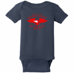 USA Eagle Land Of The Free Vintage Baby One Piece Navy - US Custom Tees