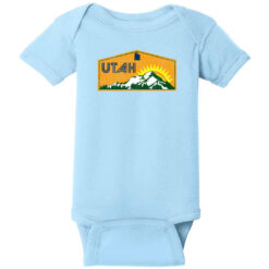 Utah Mountains Sunshine Baby One Piece Light Blue - US Custom Tees