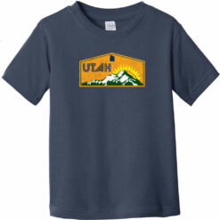 Utah Mountains Sunshine Toddler T-Shirt Navy Blue - US Custom Tees
