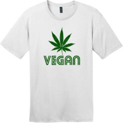 Vegan Pot Leaf T-Shirt Bright White - US Custom Tees