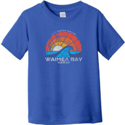 Waimea Bay North Shore Hawaii Toddler T-Shirt Royal Blue - US Custom Tees