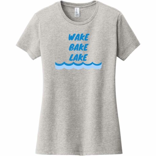 Wake And Bake At The Lake Vintage Women's T-Shirt Light Heather Gray - US Custom Tees