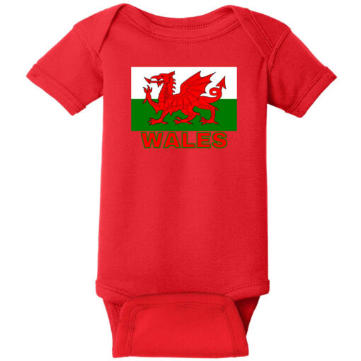 Wales Flag Baby One Piece Red - US Custom Tees