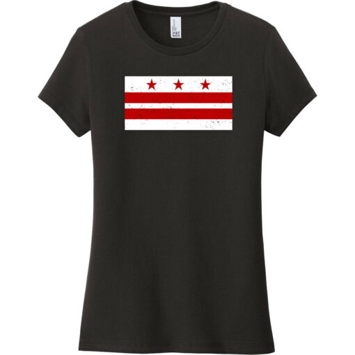 Washington DC Distressed Flag Women's T-Shirt Black - US Custom Tees