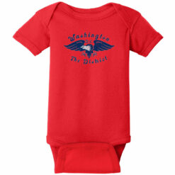 Washington DC The District Eagle Baby One Piece Red - US Custom Tees