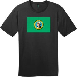 Washington State Flag Vintage T-Shirt Jet Black - US Custom Tees
