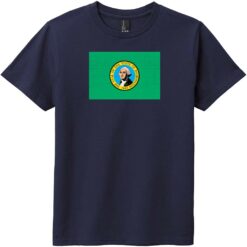 Washington State Flag Vintage Youth T-Shirt New Navy - US Custom Tees