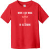 When I Am Weak He Is Strong Toddler T-Shirt Red - US Custom Tees