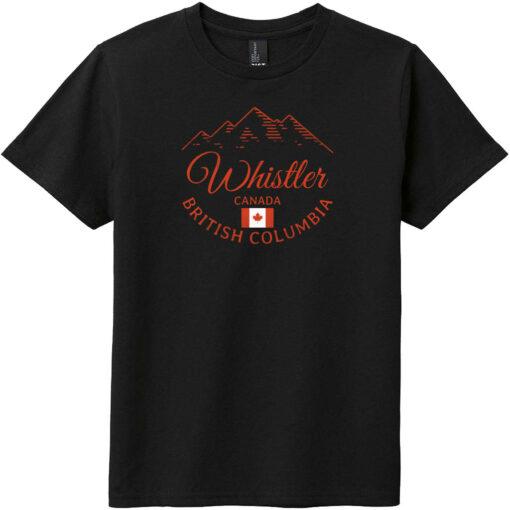 Whistler BC Canada Mountain Youth T-Shirt Black - US Custom Tees