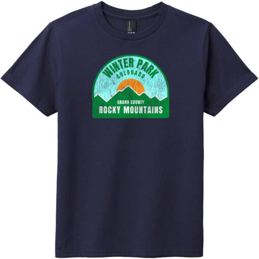 Winter Park Colorado Rocky Mountains Youth T-Shirt New Navy - US Custom Tees