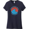 Wrightsville Beach NC Wave Women's T-Shirt New Navy - US Custom Tees