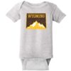 Wyoming Mountains State Baby One Piece Heather - US Custom Tees
