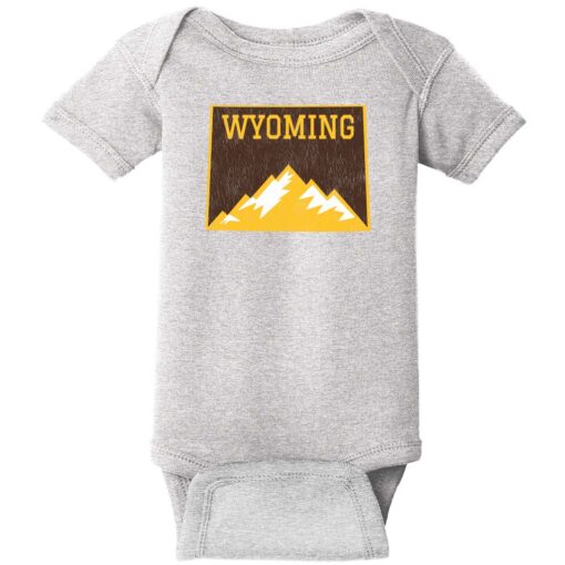 Wyoming Mountains State Baby One Piece Heather - US Custom Tees