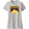 Wyoming Mountains State Women's T-Shirt Light Heather Gray - US Custom Tees