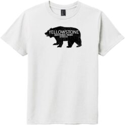 Yellowstone National Park Wyoming Bear Youth T-Shirt White - US Custom Tees