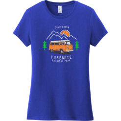 Yosemite Park Road Trip Women's T-Shirt Deep Royal - US Custom Tees