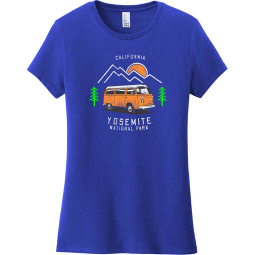 Yosemite Park Road Trip Women's T-Shirt Deep Royal - US Custom Tees