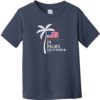 29 Palms California American Flag Palm Tree Toddler T-Shirt Navy Blue - US Custom Tees