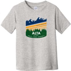Alta Utah Wasatch Mountains Toddler T-Shirt Heather Gray - US Custom Tees
