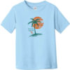 Amelia Island Palm Tree Toddler T-Shirt Light Blue - US Custom Tees