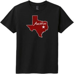 Austin Texas State Youth T-Shirt Black - US Custom Tees