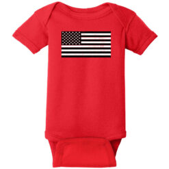 Black And White American Flag Baby One Piece Red - US Custom Tees